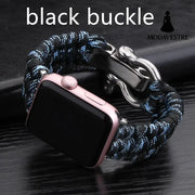 Nylon Sports Braided Steel Buckle Watch Camouflage blue black buckle / 38to40mm Accessory