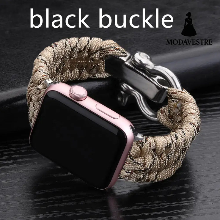 Nylon Sports Braided Steel Buckle Watch Camouflage khaki black buckle / 38to40mm Accessory
