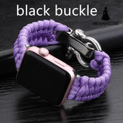 Nylon Sports Braided Steel Buckle Watch Purple black buckle / 38to40mm Accessory