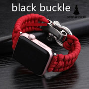 Nylon Sports Braided Steel Buckle Watch Red black buckle / 38to40mm Accessory