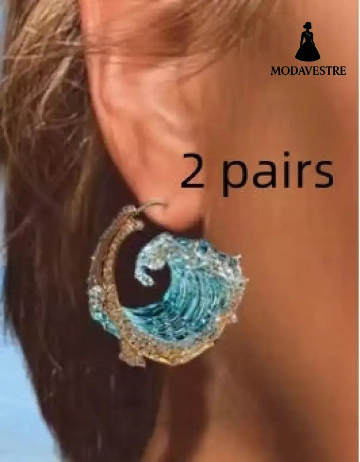 Ocean Theme Adjustable HAILANG Necklace Earrings 2pairs