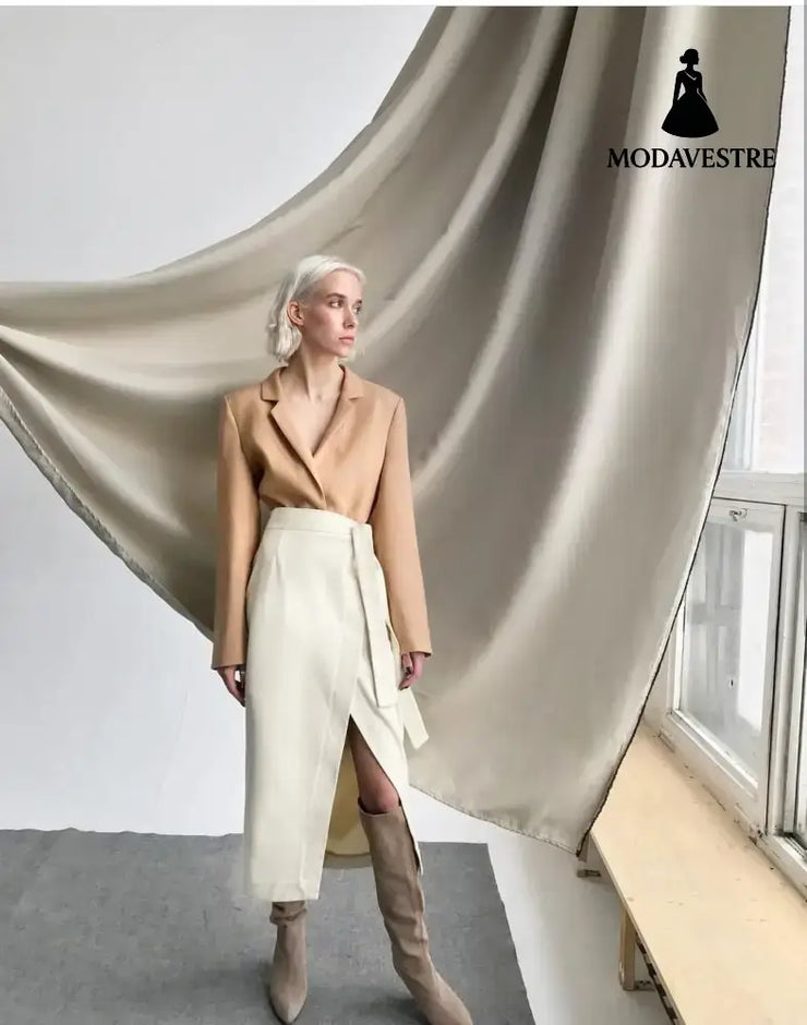 Padded skirt long skirt