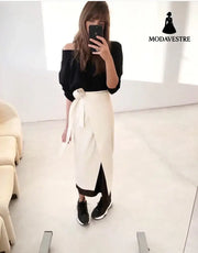 Padded skirt long skirt