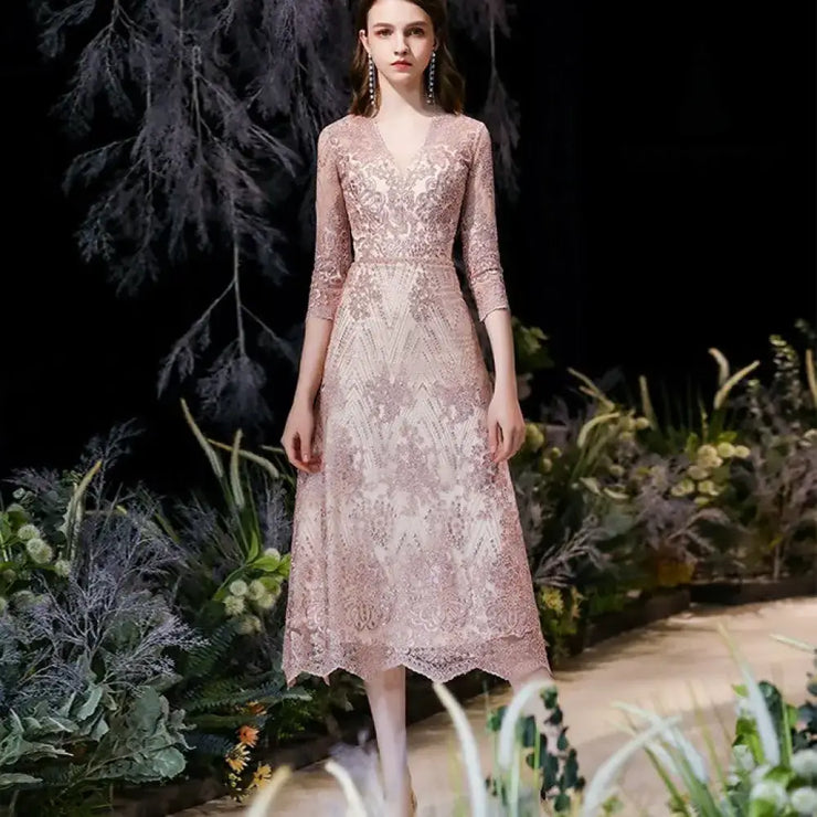 Party Evening Female Temperament Dresses Pink / 2XL