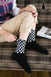 Plaid Checkered Skateboard Socks – Street Style Women’s Crew Socks - MODAVESTRE
