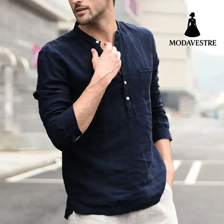 Plaid Collar Tops Turn Down Men Shirts Clothing