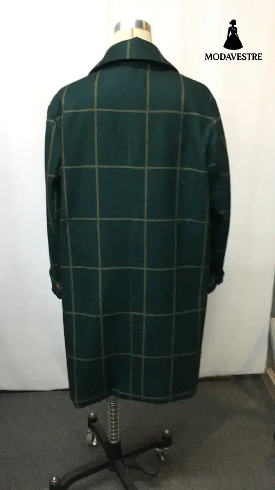 Plaid Mid-length Lapel Large Size Jacket Jacket