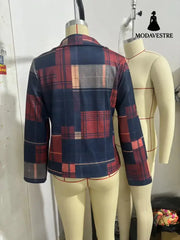 Plaid Retro Warm Coat Autumn And Winter Stand Collar Women’s Clothing