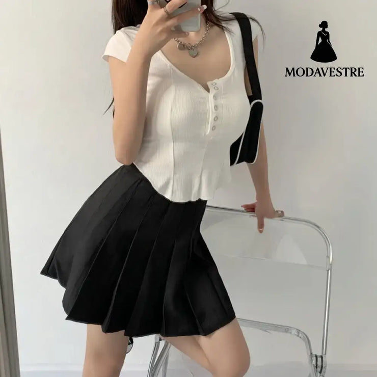 Pleated Skirt High Waist Thin Temperament Short Skirt Skirt