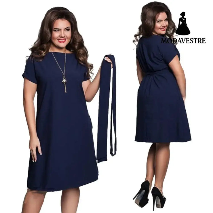 Plus size dress for women big size ladies clothing Dark blue / 2XL
