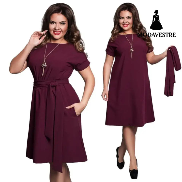 Plus size dress for women big size ladies clothing Wine red / 3XL