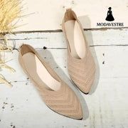 Pointed Toe Low-cut Women’s Breathable Flat Shoes Apricot / 35