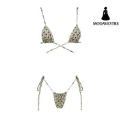 Printed Strap Bikini Set – Two-Piece Women’s Swimsuit