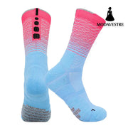 Professional Cycling Socks Running Sports Men Socks Blue And Pink / Adult Style