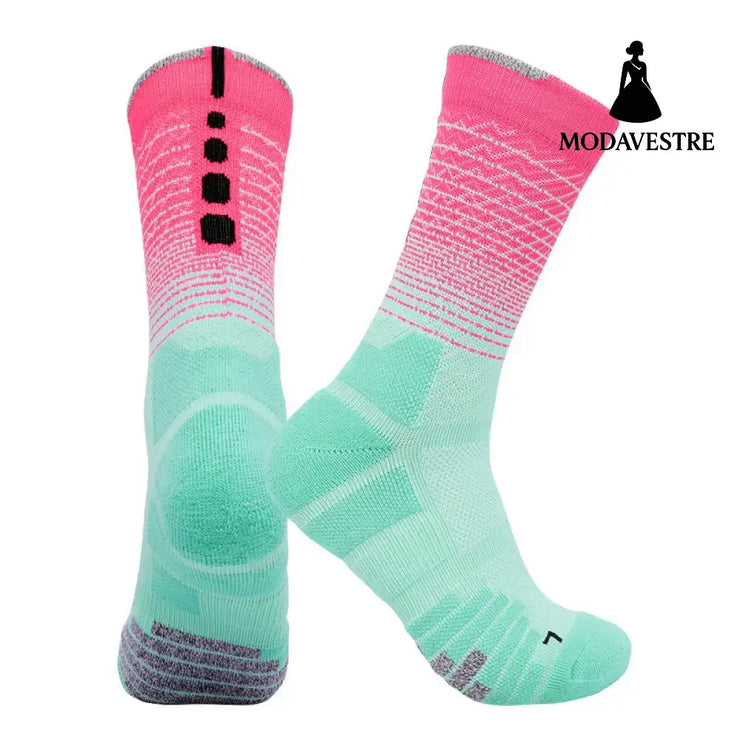 Professional Cycling Socks Running Sports Men Socks Lake Water Green Color / Adult Style