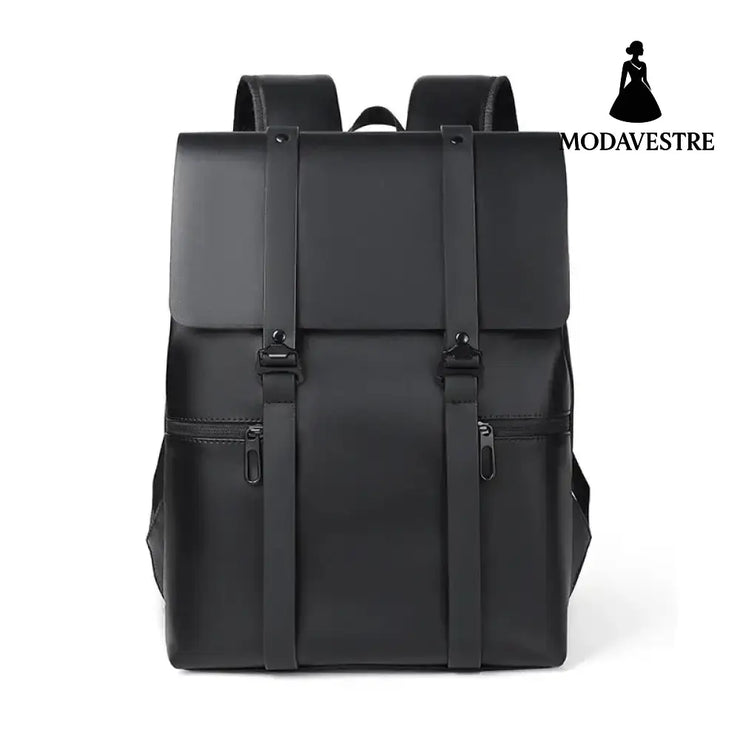 PU Leather Adjustable Strap Backpack Bag Black / One Size