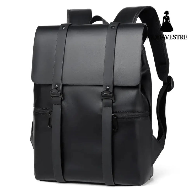PU Leather Adjustable Strap Backpack Bag Black / One Size