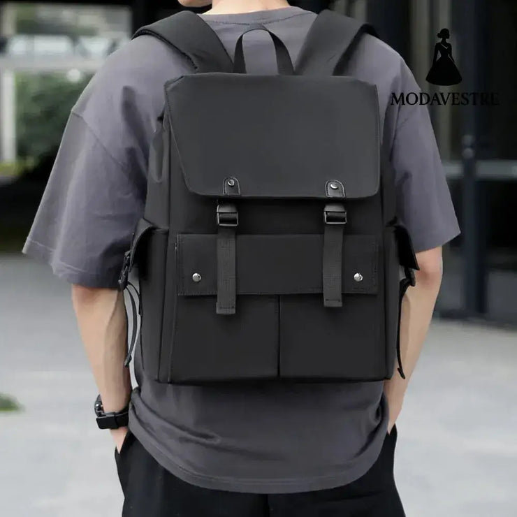 PU Leather Multi-Pockets Adjustable Strap Backpack Bag