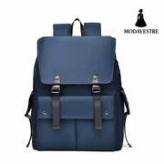 PU Leather Multi-Pockets Adjustable Strap Backpack Bag Peacock Blue / One Size