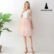 Puff Skirt Pleated Skirt Mesh Skirt Adult Skirt A-Line Skirt Light pink / One size