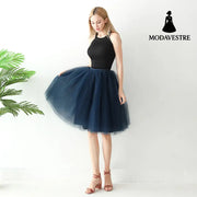 Puff Skirt Pleated Skirt Mesh Skirt Adult Skirt A-Line Skirt Navy Blue / One size