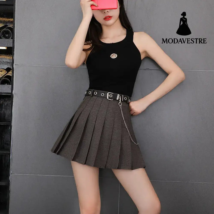 Punk style street skirt pleated skirt skirt