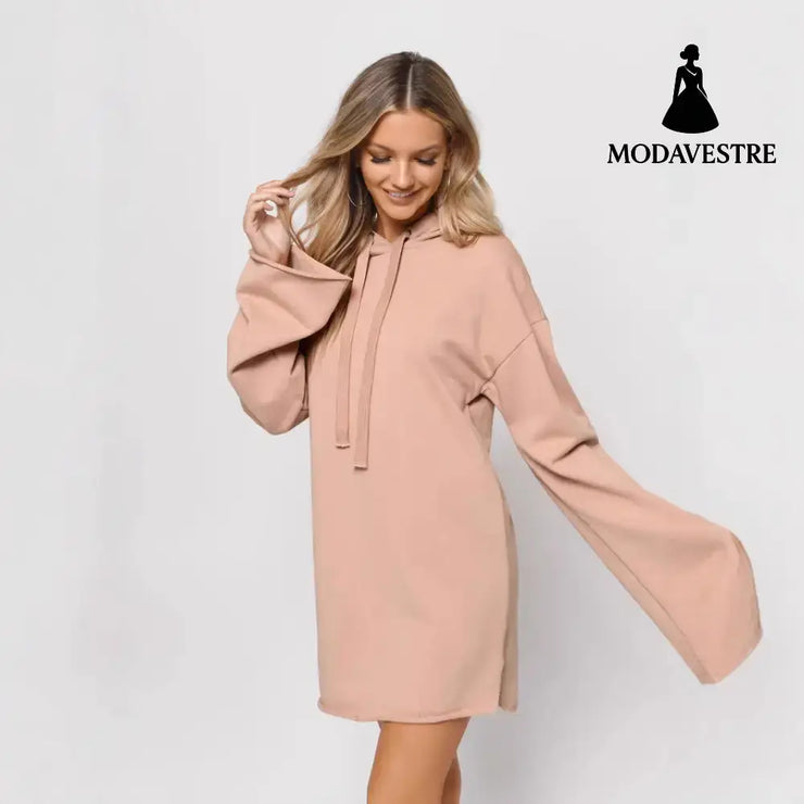 Pure Color Split Dress Baggy Fashion Top Knitted Products