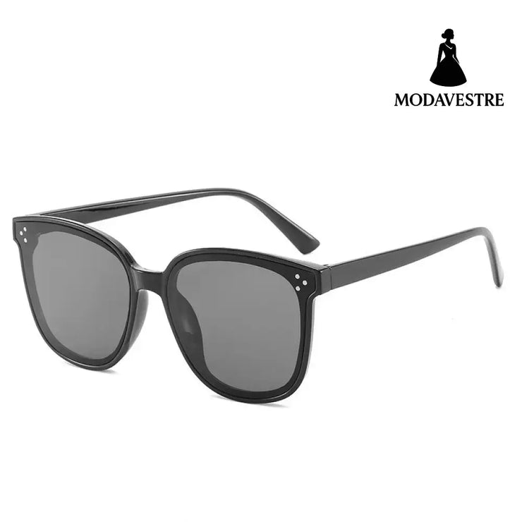 Rectangle Sunglasses Women Rimless Square Sun Glasses Black frame grey sheet