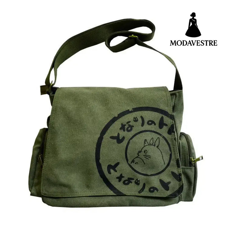 Retro canvas bag men’s shoulder bag crossbody bag large capacity casual bag travel bag unisex canvas bag Army green