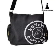 Retro canvas bag men’s shoulder bag crossbody bag large capacity casual bag travel bag unisex canvas bag Black