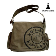 Retro canvas bag men’s shoulder bag crossbody bag large capacity casual bag travel bag unisex canvas bag Olive color