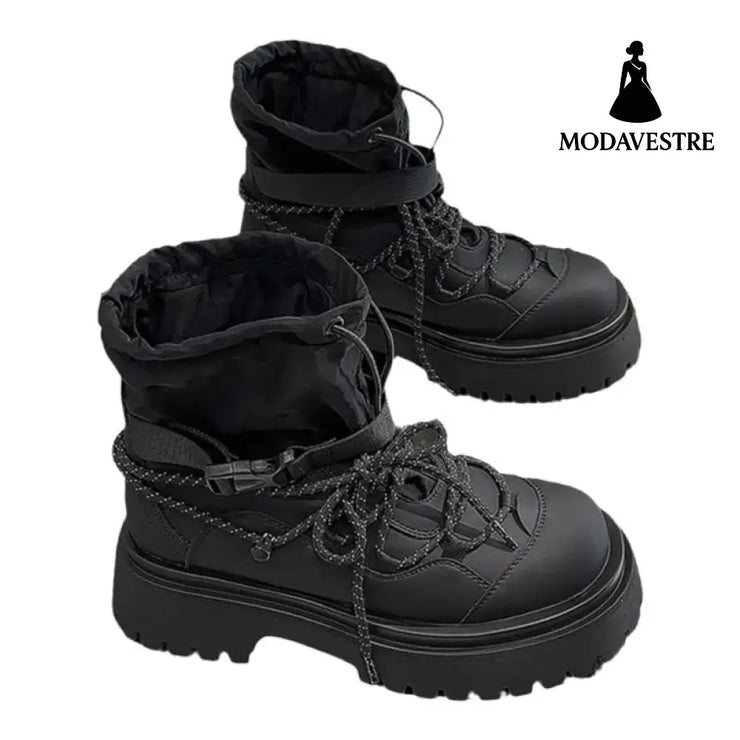 Retro Hiking Handsome Platform Worker Boot Women
