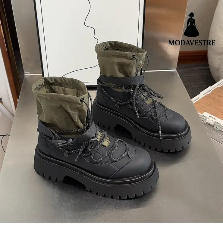 Retro Hiking Handsome Platform Worker Boot Women