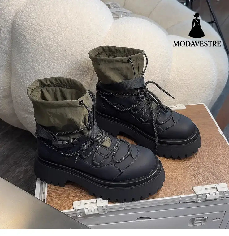 Retro Hiking Handsome Platform Worker Boot Women