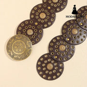 Retro Personality Men’s And Women’s Belts Exaggerated Hip Hop Punk Metal Cutout Round Fashion Belts