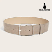 Retro Wide Waist Slimming Dress Elegant American Belt Accessory