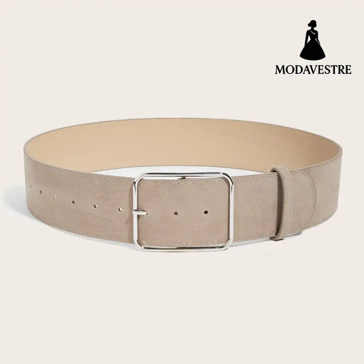 Retro Wide Waist Slimming Dress Elegant American Belt Accessory