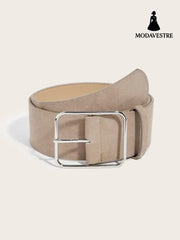 Retro Wide Waist Slimming Dress Elegant American Belt Apricot Accessory