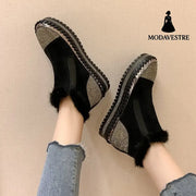 Rhinestone Ankle Boots Women Platform Shoes Fashion Boot