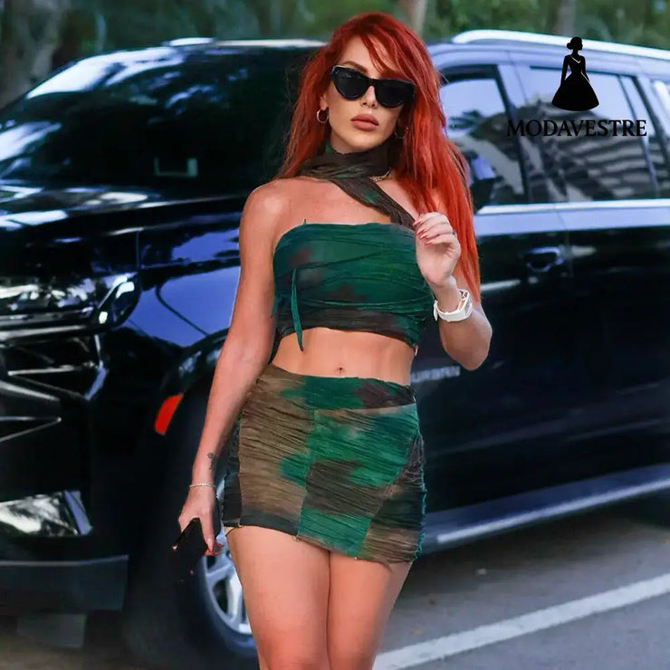 Ripped Tassel Two-piece Set Sexy Women Clothing