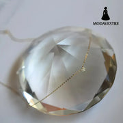 S925 pure silver plated with 14K gold mini heart necklace women’s diamond studded peach heart extremely fine collarbone