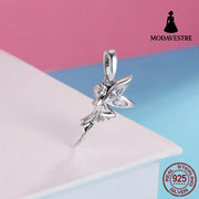 S925 Sterling Silver Accessories Women’s Flower Fairy DIY Bracelet Pendant Personalized Necklace Charm