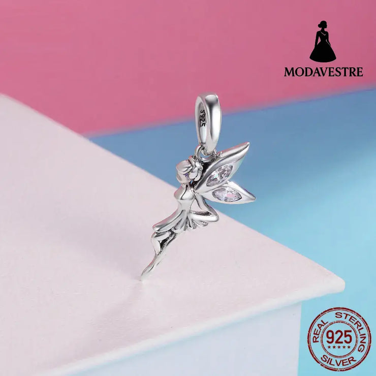 S925 Sterling Silver Accessories Women’s Flower Fairy DIY Bracelet Pendant Personalized Necklace Charm