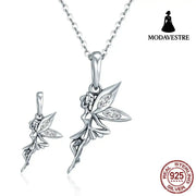 S925 Sterling Silver Accessories Women’s Flower Fairy DIY Bracelet Pendant Personalized Necklace Charm