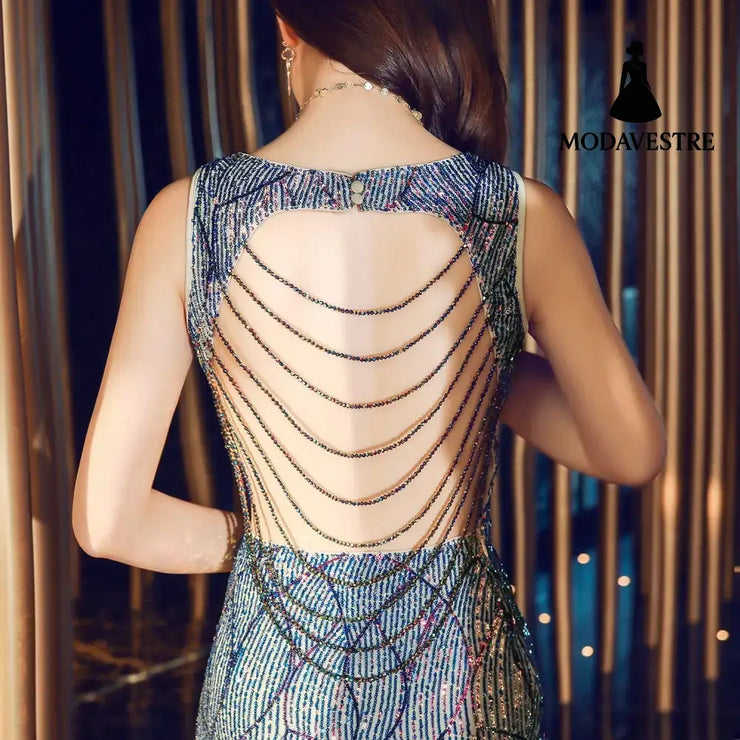 Sequin Party Dresses Long Section