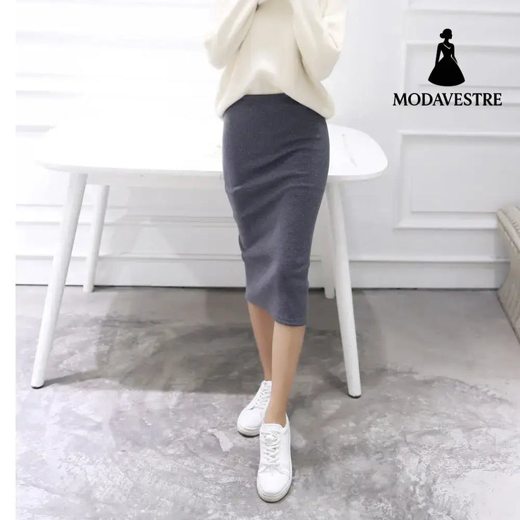 Sexy Chic Pencil Skirts Dark Grey / One size