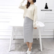Sexy Chic Pencil Skirts Light Grey / One size