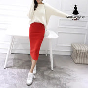 Sexy Chic Pencil Skirts Red / One size
