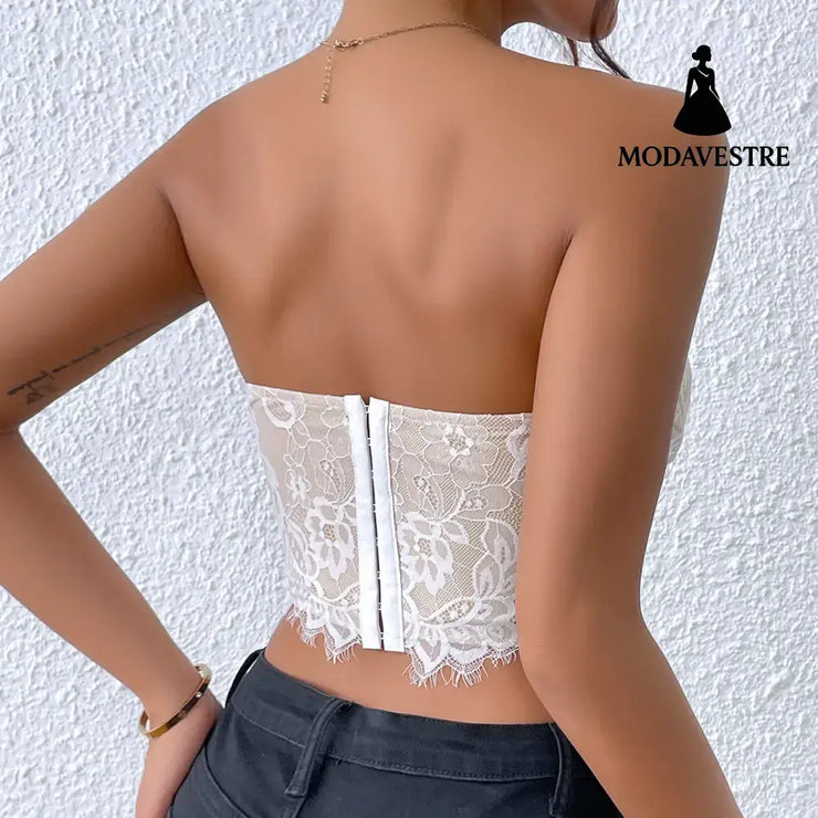 Sexy Lace Eye Curtain Flower High Sense Vest Waistcoat