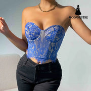 Sexy Lace Eye Curtain Flower High Sense Vest Waistcoat
